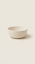 Cream silicone portable bowl