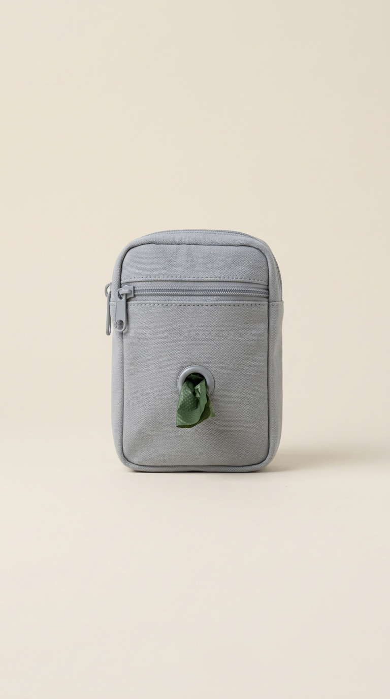 Soft grey poop bag holder