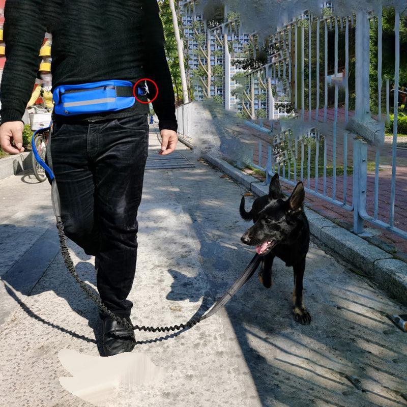 Hands Free Dog Leash Adjustable Lead with Waist Belt Bag for Walking Jogging Running